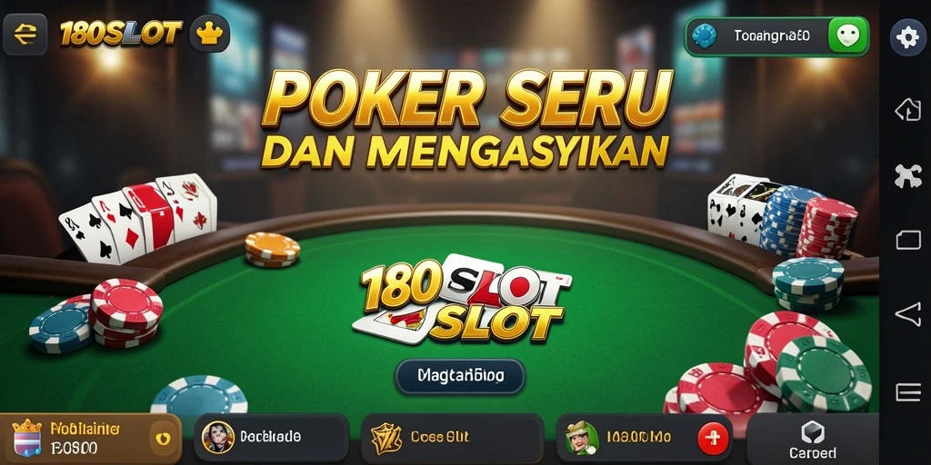 Tampilan gameplay seru di aplikasi Poker 180SLOT.