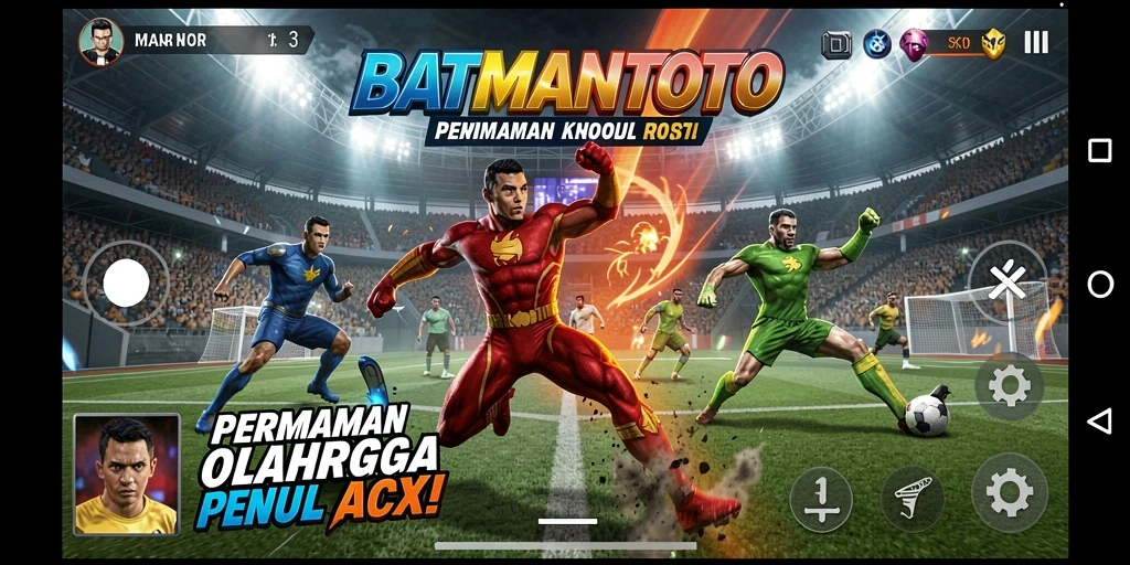 Screenshot utama BATMANTOTO menampilkan aksi intens dalam permainan olahraga.