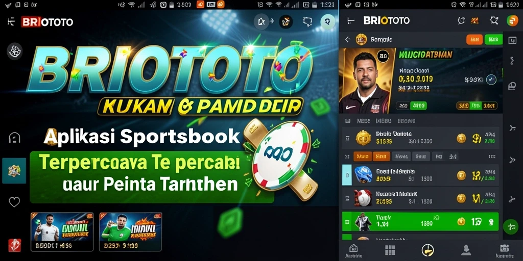 Tampilan gameplay interaktif BRIOTOTO dalam aplikasi Sportsbook.
