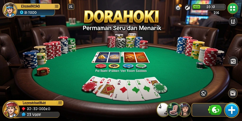 Tampilan gameplay poker yang menarik dan seru di DORAHOKI.