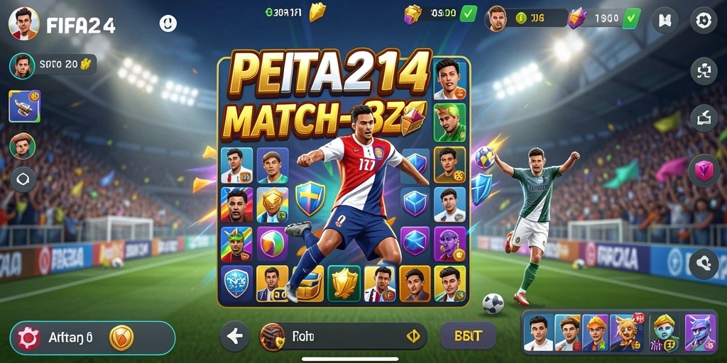 Tampilan gameplay Match-3 yang penuh warna dan menarik.