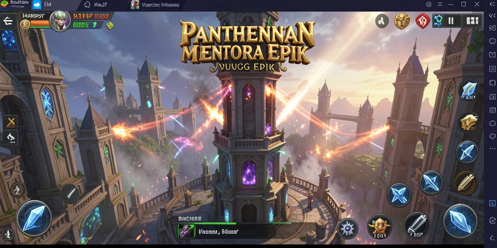 Tampilan menarik dari gameplay Tower Defense HARAPJP dengan menara yang strategis.