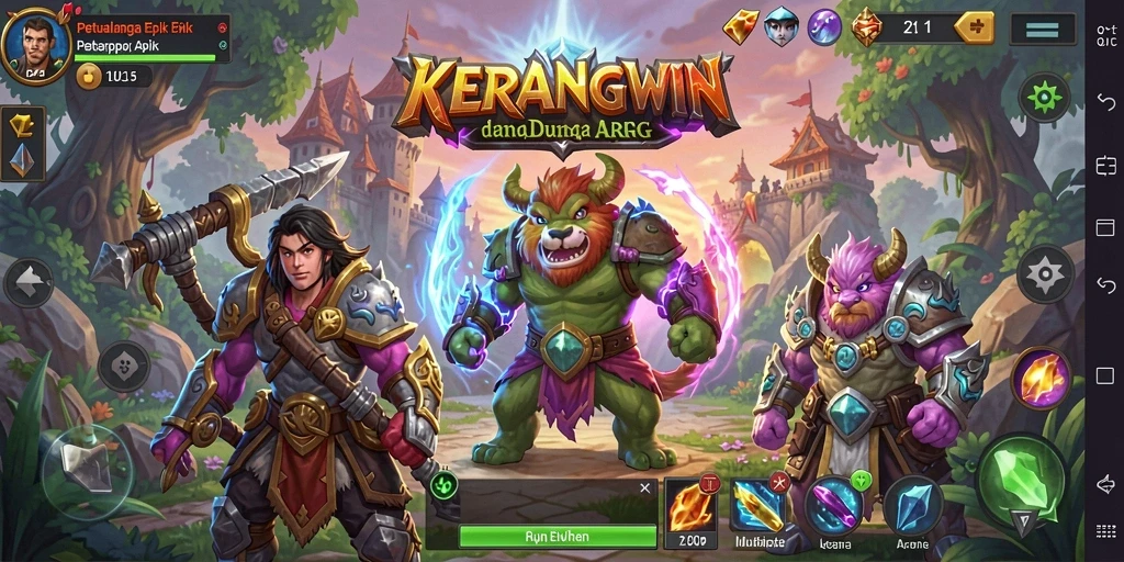 Tampilan aksi gameplay KERANGWIN yang mendebarkan.