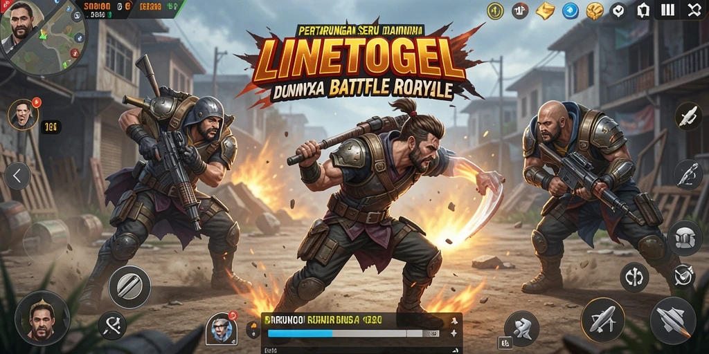 Gameplay seru dalam LINETOGEL, menyuguhkan aksi Battle Royale intens.