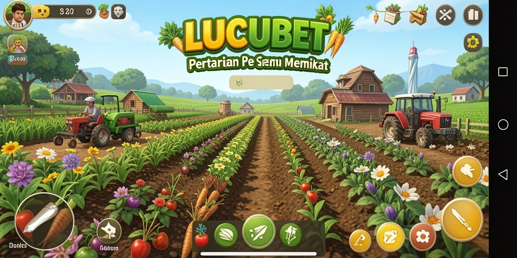 Tampilan gameplay menarik dari LUCUBET saat bertani.