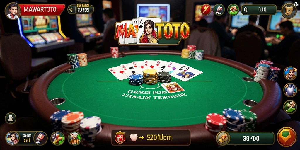 Tampilan gameplay seru dari aplikasi poker MAWARTOTO.