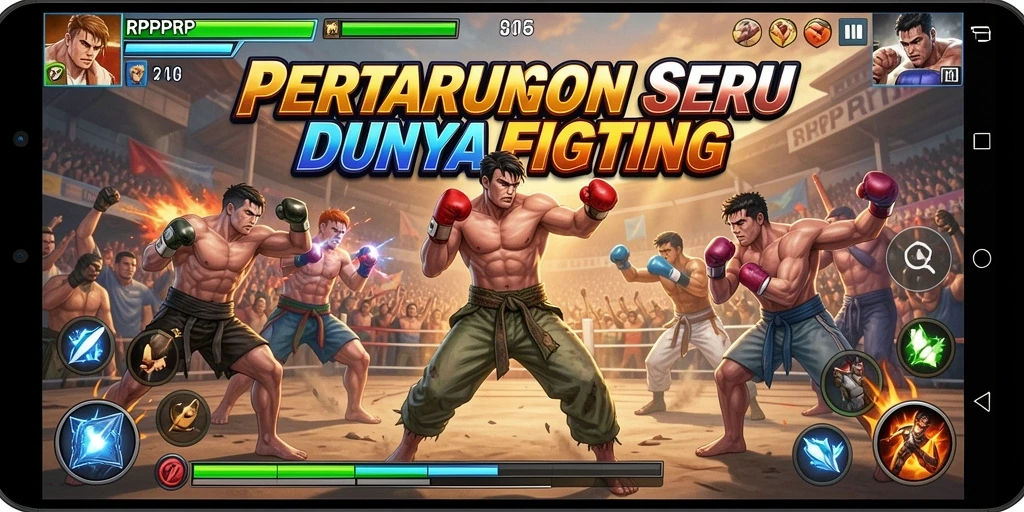 Tampilan gameplay seru dalam RPRPRP dengan aksi pertarungan yang intens.