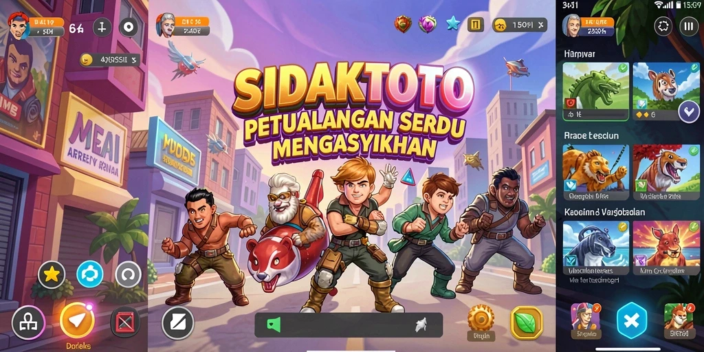 Screenshot menampilkan gameplay seru SIDAKTOTO dengan karakter yang beraksi.