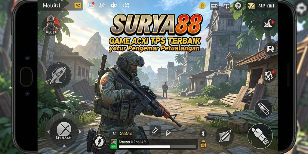 Tampilan gameplay mendebarkan dari SURYA88 saat aksi TPS