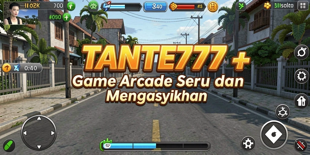 Tangkapan layar utama TANTE777 menampilkan aksi gameplay arcade yang seru.
