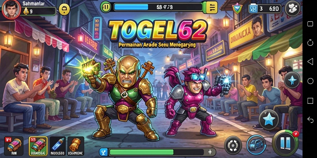Screenshot utama TOGEL62 menunjukkan pemain beraksi dalam gameplay arcade yang seru.